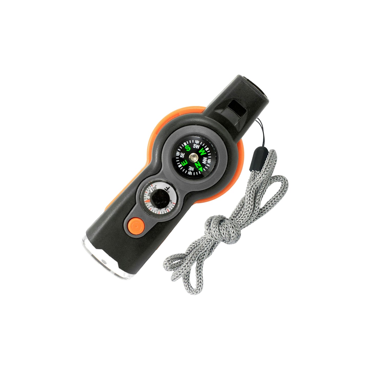7-in-1 Noodfluit met LED Licht & Koord – Voor Survival, Kamperen & Outdoor