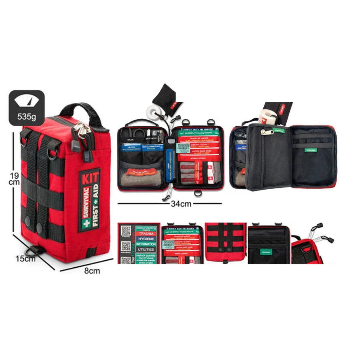 EHBO-Tas S-M-L – Compact & Draagbaar – Voor Noodsituaties, Auto, Reizen & Outdoor – 2/3/4 Vakken