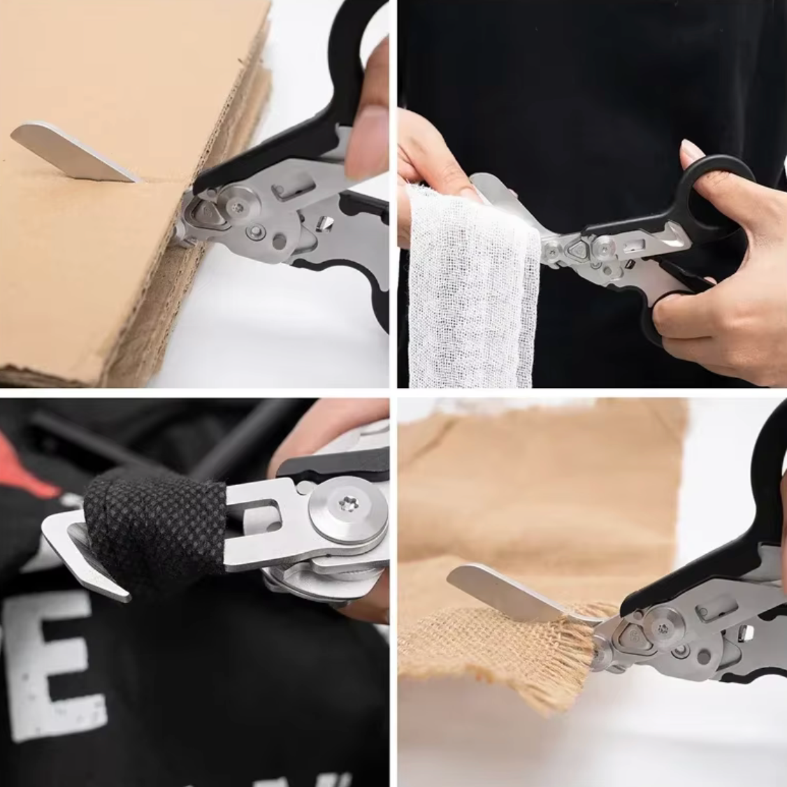 Opvouwbare Multitool Schaar – Met Veiligheidshamer & Gordelsnijder – Compact Noodhulpmiddel voor Auto & Outdoor