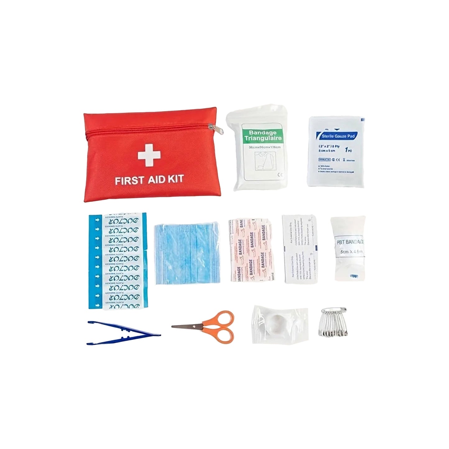 12-delige EHBO-set – Compacte Tactische Medische Kit voor Auto, Outdoor & Kamperen