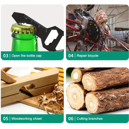 4-in-1 Multitool Sleutelhanger – Compacte RVS Noodtool voor Preppers, Bug-Out Bags & Outdoor Gebruik