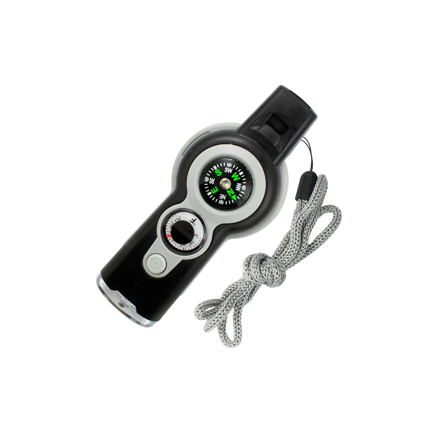 7-in-1 Noodfluit met LED Licht & Koord – Voor Survival, Kamperen & Outdoor