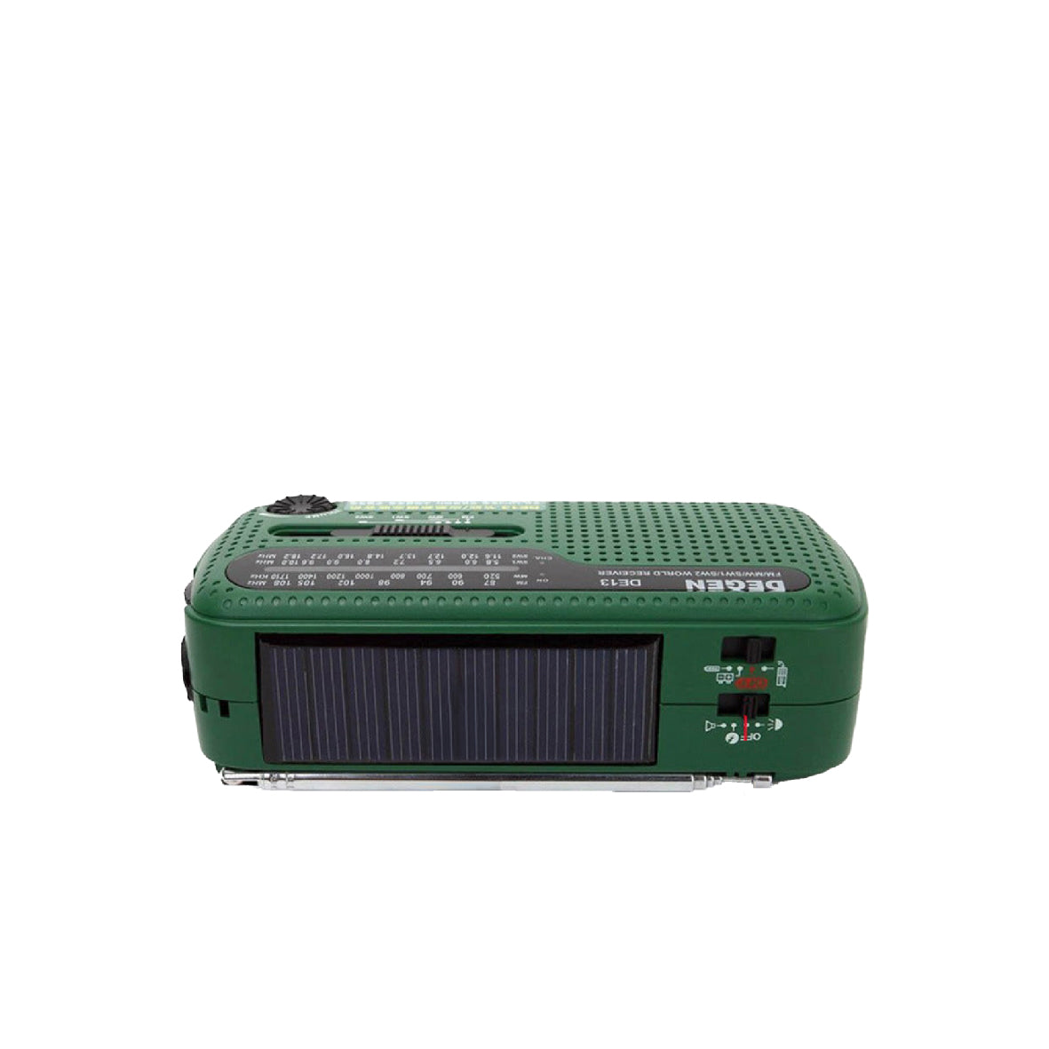 Draagbare Noodradio op Zonne-energie – Wereldbandradio met Handmatige Dynamo, Powerbank, Zaklamp & Alarmfunctie