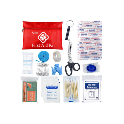 Noodpakket Basis – 24-delige Survival- en EHBO-kit in Waterdichte Tas – Compleet voor Outdoor, Nood & Rampen