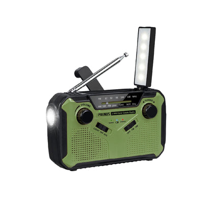 Noodradio AM/FM met LED Zaklamp & Powerbank – Oplaadbaar via Zonne-energie, Dynamo & USB – 3000mAh Noodvoorziening voor Crisis & Stroomuitval