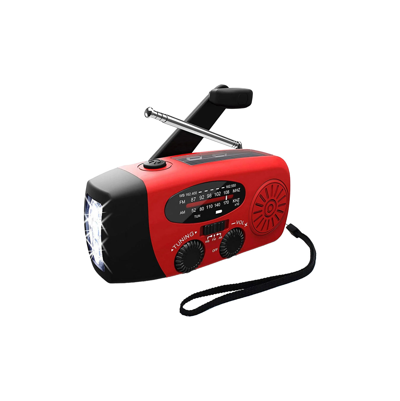 Noodradio op Zonne-energie & Handdynamo – AM/FM/NOAA Weerradio met LED Zaklamp en Powerbank