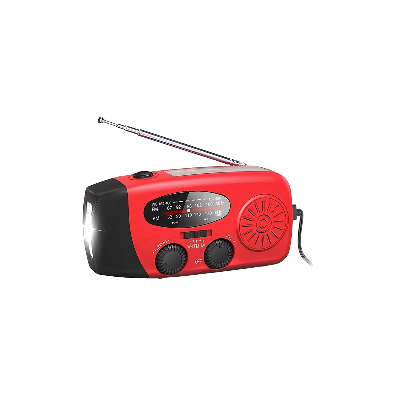 Noodradio op Zonne-energie & Handdynamo – AM/FM/NOAA Weerradio met LED Zaklamp en Powerbank