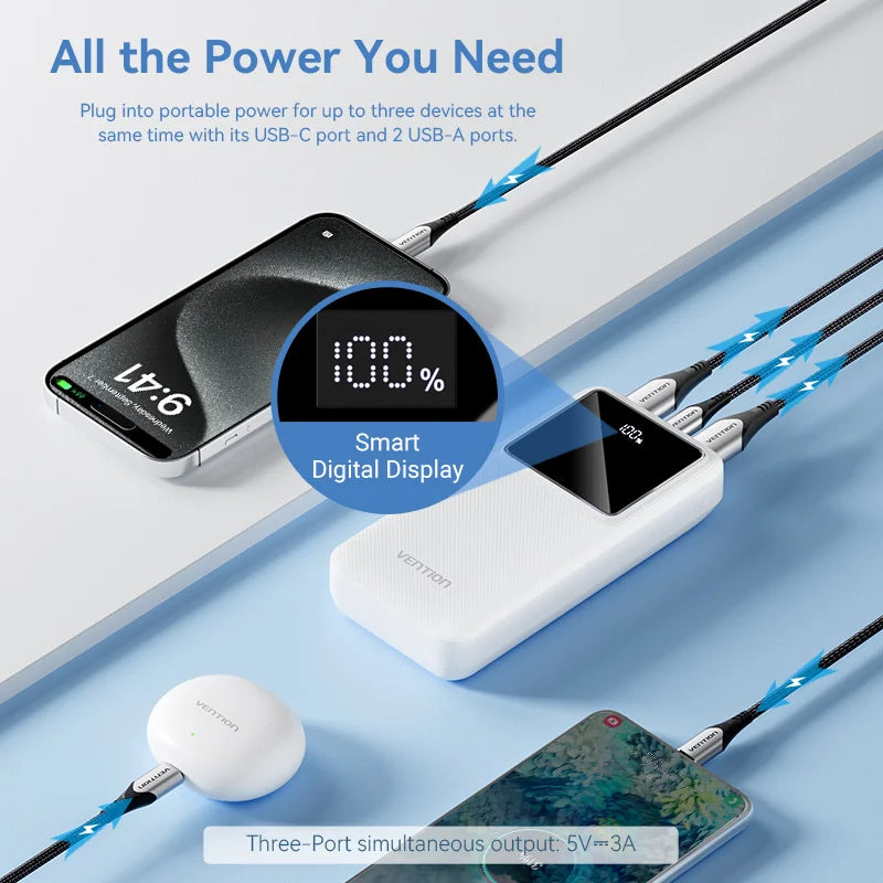 Vention Powerbank 22.5W – Snel en Krachtig Opladen Onderweg