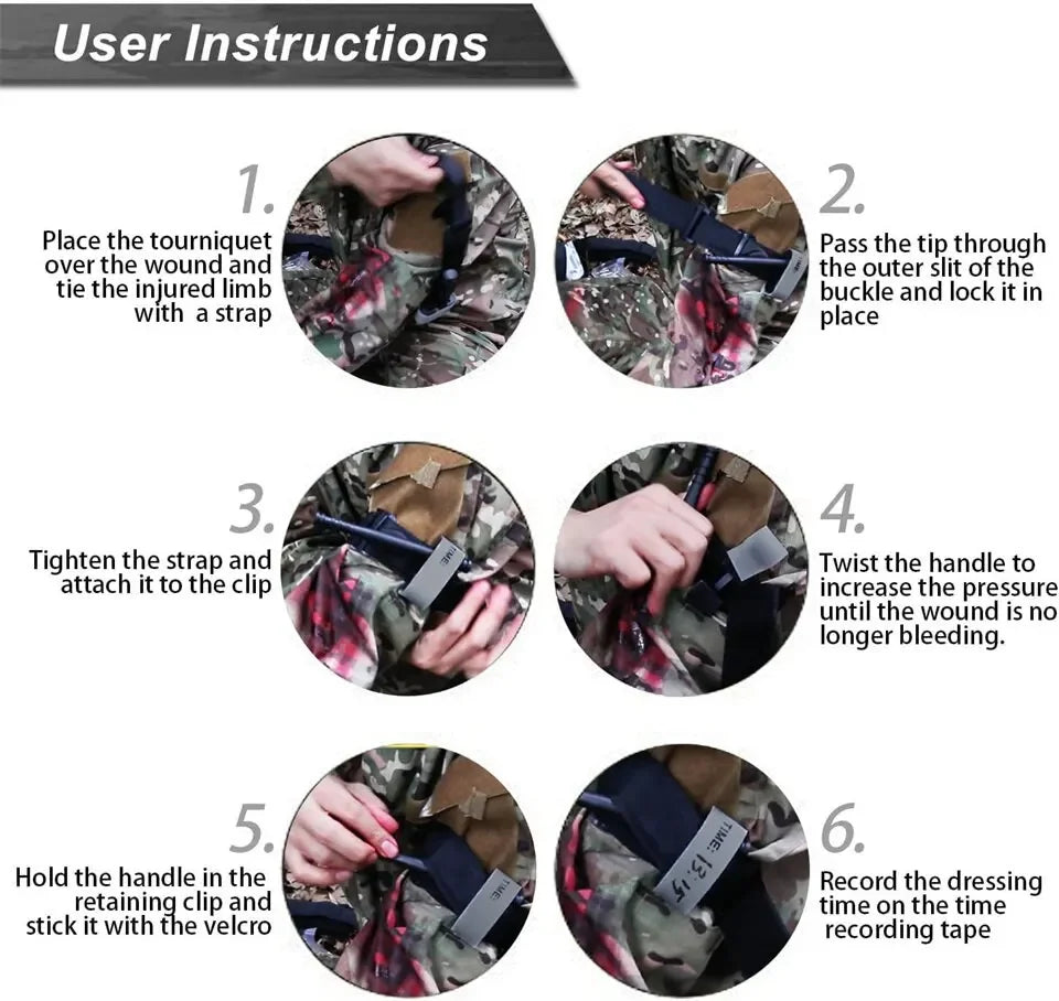 Tourniquet Combat Medical Tourniquet Tactical Military Emergency with Pen First Aid Camping Equipment for Outdoor Exploration
