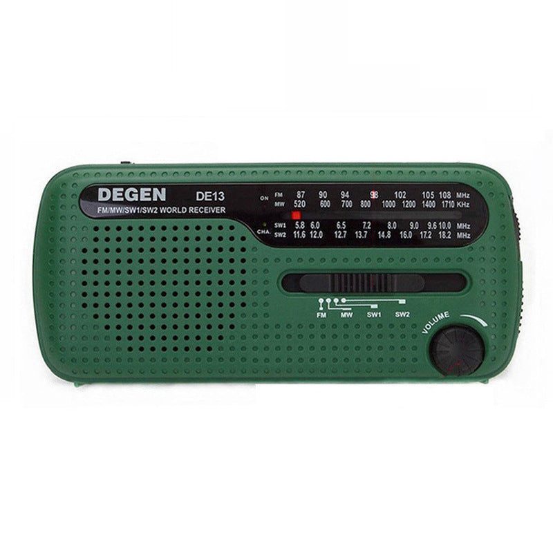Draagbare Noodradio op Zonne-energie – Wereldbandradio met Handmatige Dynamo, Powerbank, Zaklamp & Alarmfunctie