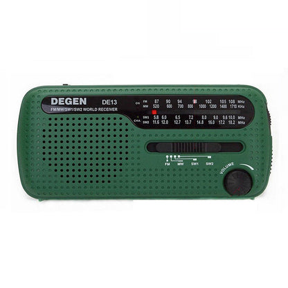 Draagbare Noodradio op Zonne-energie – Wereldbandradio met Handmatige Dynamo, Powerbank, Zaklamp & Alarmfunctie
